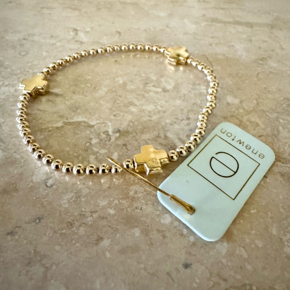 enewton Signature Cross Gold 3mm Bracelet